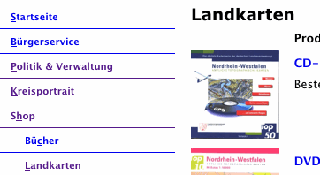 Screenshot Hauptnavigation Kreis Heinsberg ohne Farben